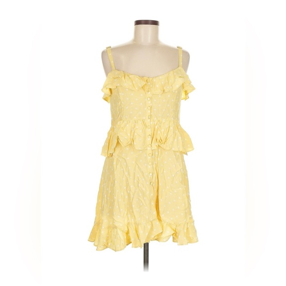 For Love And Lemons Yellow Mini Dress